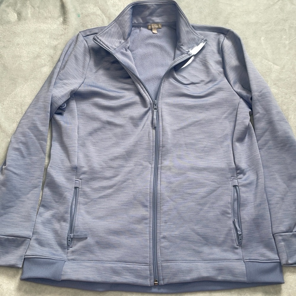 Talbots Light Blue Zip-Up Pullover Jacket - image 2